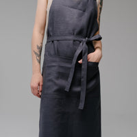 Linen Apron Personalized Full Apron Embroidery apron Long Apron with pocket for women, men