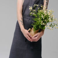 Linen Apron Personalized Full Apron Embroidery apron Long Apron with pocket for women, men