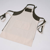 Natural Apron Personalized Eco-friendly Cotton apron Full Embroidery apron Long Apron with pocket for women, men