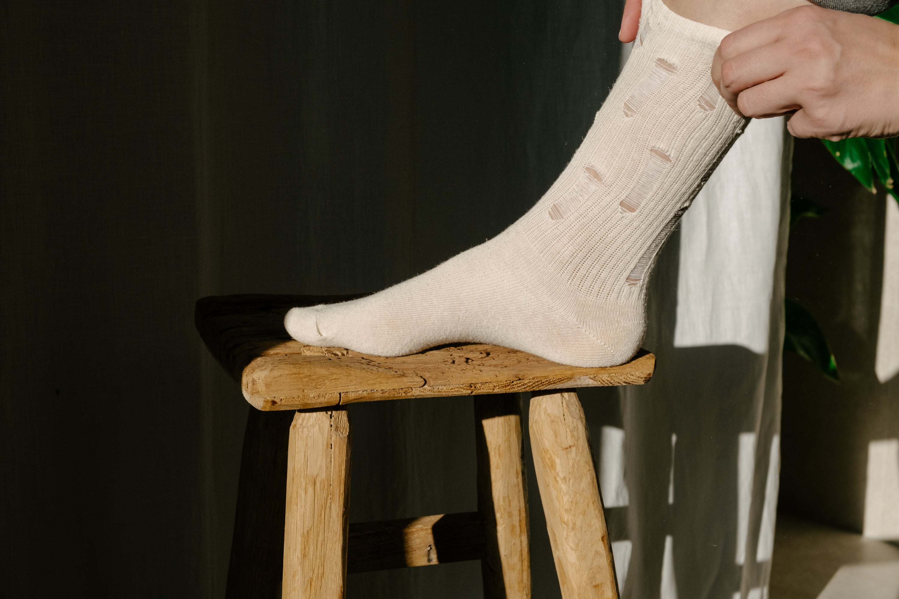 Hemp Teen Socks Long Ribbed Torn Cuff Socks Natural oatmeal color Vegan socks Gift for teen Cool socks for Teens Eco-Friendly & Breathable Set of 4 pairs