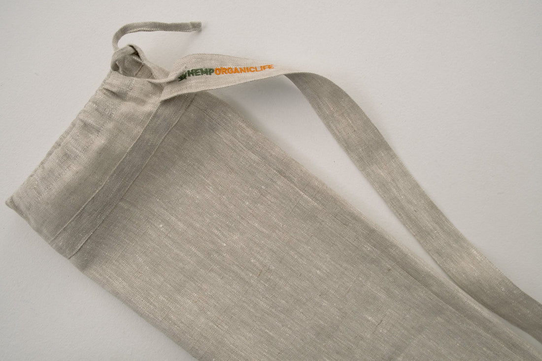 Linen Bag for yoga mat Natural non-dyed linen fabric