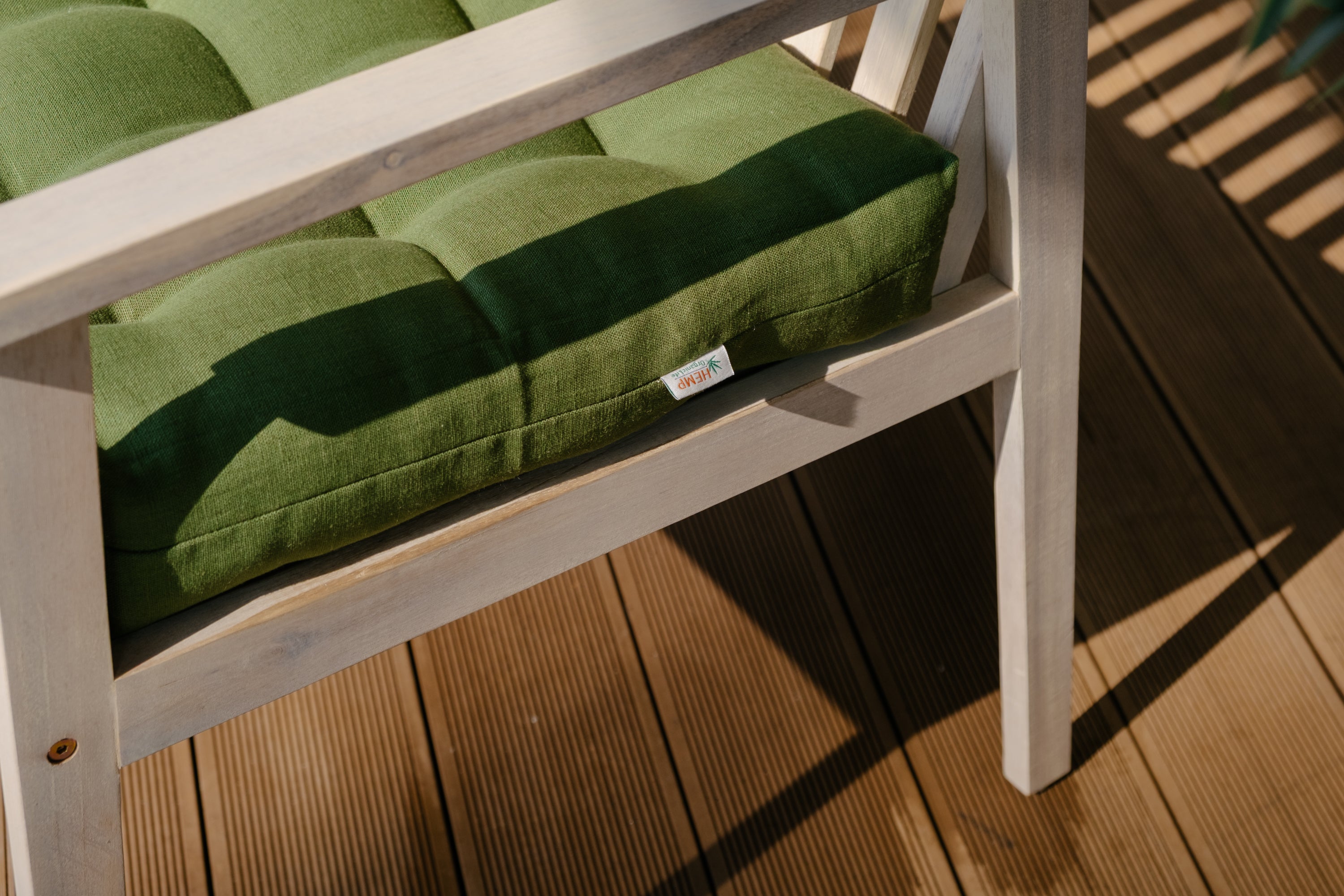 Hemp Garden Cushion field organic Hemp Fiber in Natural Linen fabric / Chair Pillow seat / Floor cushion