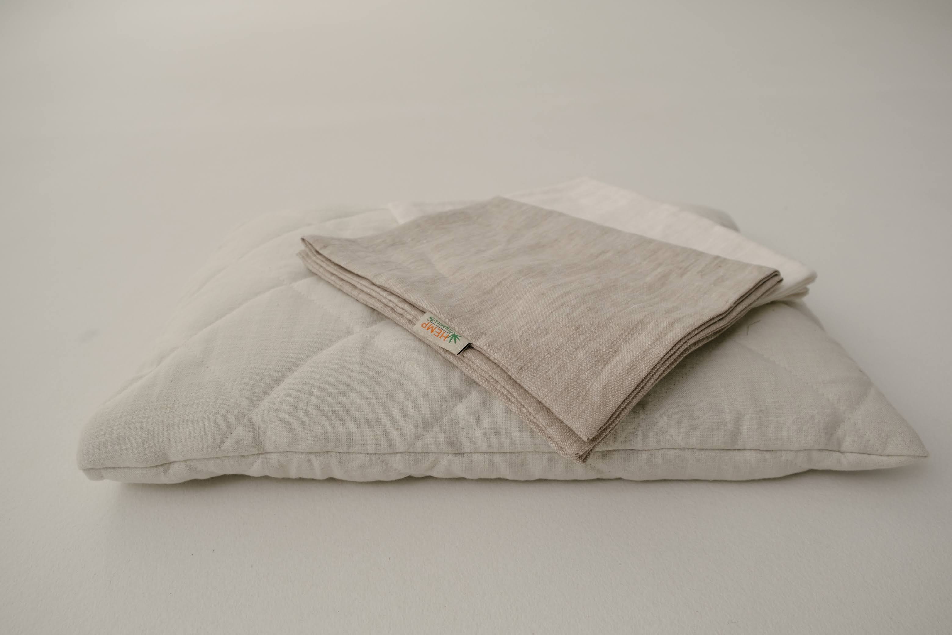HEMP Pillow for a newborn baby filled organic HEMP FIBER in hemp fabric Hypoallergenic Bed Pillow /Eco pillow