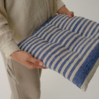 Hemp Linen seat cushion for chair with ties filled organic hemp fiber in natural linen fabric Chair Cushion Pillow seat