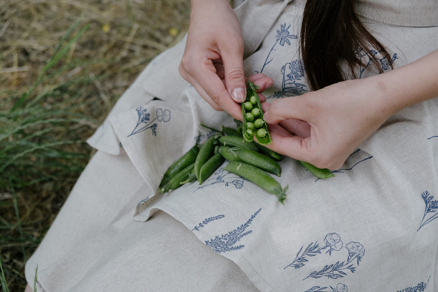 Linen Waist Apron vintage rustic, natural bistro apron half apron Apron for woman