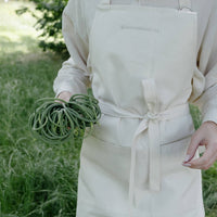 Natural Apron Personalized Eco-friendly Cotton apron Full Embroidery apron Long Apron with pocket for women, men