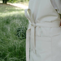 Natural Apron Personalized Eco-friendly Cotton apron Full Embroidery apron Long Apron with pocket for women, men