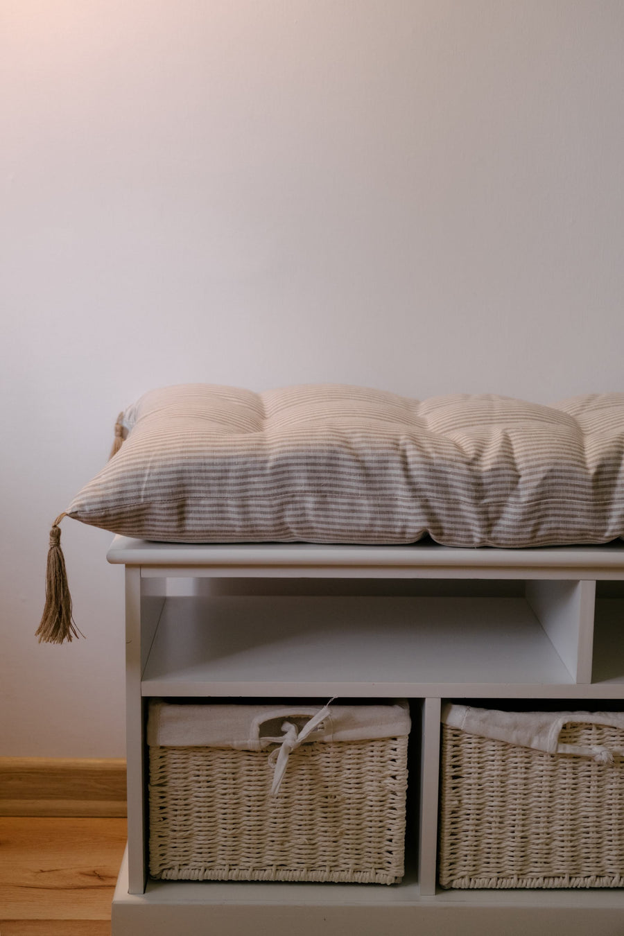 Hemp Linen natural Floor Bench Window Mudroom cushion filled organic hemp fiber filling in linen fabric custom made