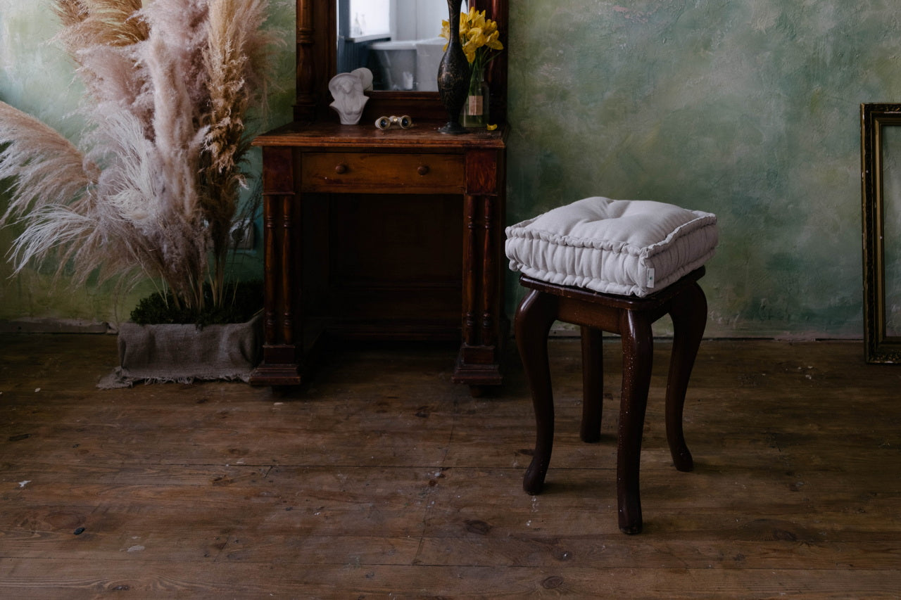 Small Hemp Linen Cushions filled organic hemp fiber in Natural non-dyed Linen Fabric / Floor Cushion Pillow Seat Decorative Meditation Yoga