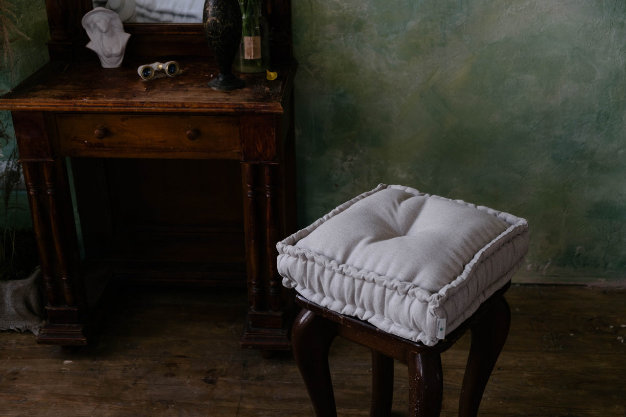 Custom Size Hemp Linen Cushions filled organic Hemp Fiber in Natural non-dyed Linen Fabric / Floor Cushion Pillow Seat Special size