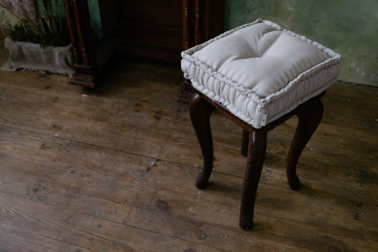 Custom Size Hemp Linen Cushions filled organic Hemp Fiber in Natural non-dyed Linen Fabric / Floor Cushion Pillow Seat Special size