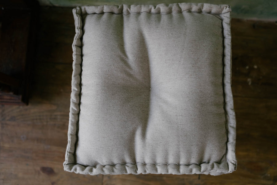 Small Hemp Linen Cushions filled organic hemp fiber in Natural non-dyed Linen Fabric / Floor Cushion Pillow Seat Decorative Meditation Yoga