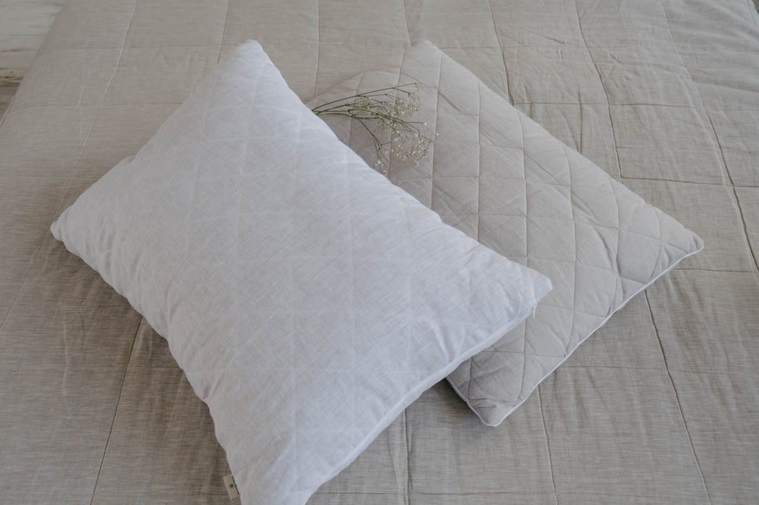 Hemp Linen Organic Pillow filled HEMP FIBER in linen fabric with regulation height Hemp pillow Eco-friendly Bed Pillow