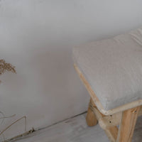 Natural Hemp Linen Cushion with Ties Custom Made filled organic Hemp Fiber in natural non dyed Linen Fabric Window Bench Mudroom cushions