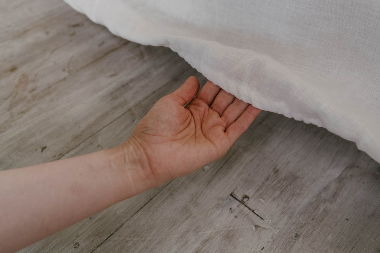 White Linen Fitted Sheet Linen Washed Fabric Queen Full, Twin, King Custom size