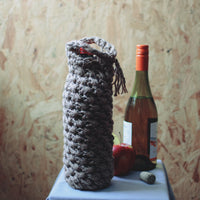 Hemp Wine bag for bottle /Eco Friendly - Organic HEMP knit bag cover - watter bottle bag Natural Tablecloth