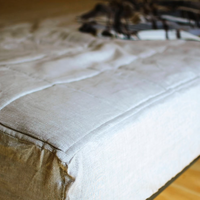 Hemp Linen Mattress Pad cover as fitted sheet filled organic Hemp Fiber in 100% non-dyed Linen fabric Queen Full, Twin, King size