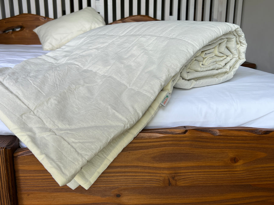 Hemp Blanket Vanilla soft thin and light Hemp fiber in soft washed cotton fabric for hot summer nights extra thin Quilt