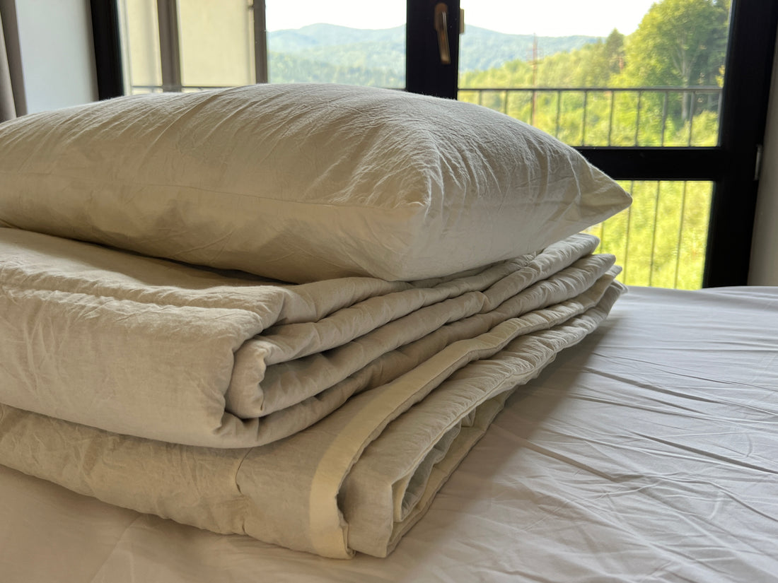 Hemp Blanket Vanilla soft thin and light Hemp fiber in soft washed cotton fabric for hot summer nights extra thin Quilt