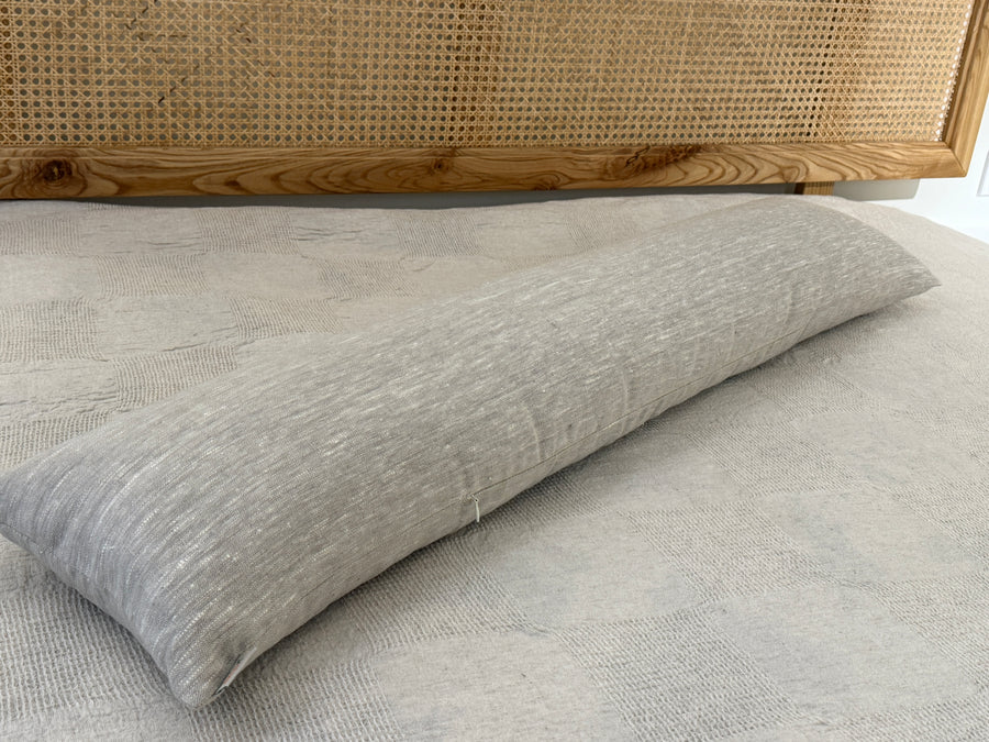 Hemp Body Pillow Filled Breathable Hemp Fiber Filler in Natural Linen Fabric Side Sleeper Support Pillow with regulation height