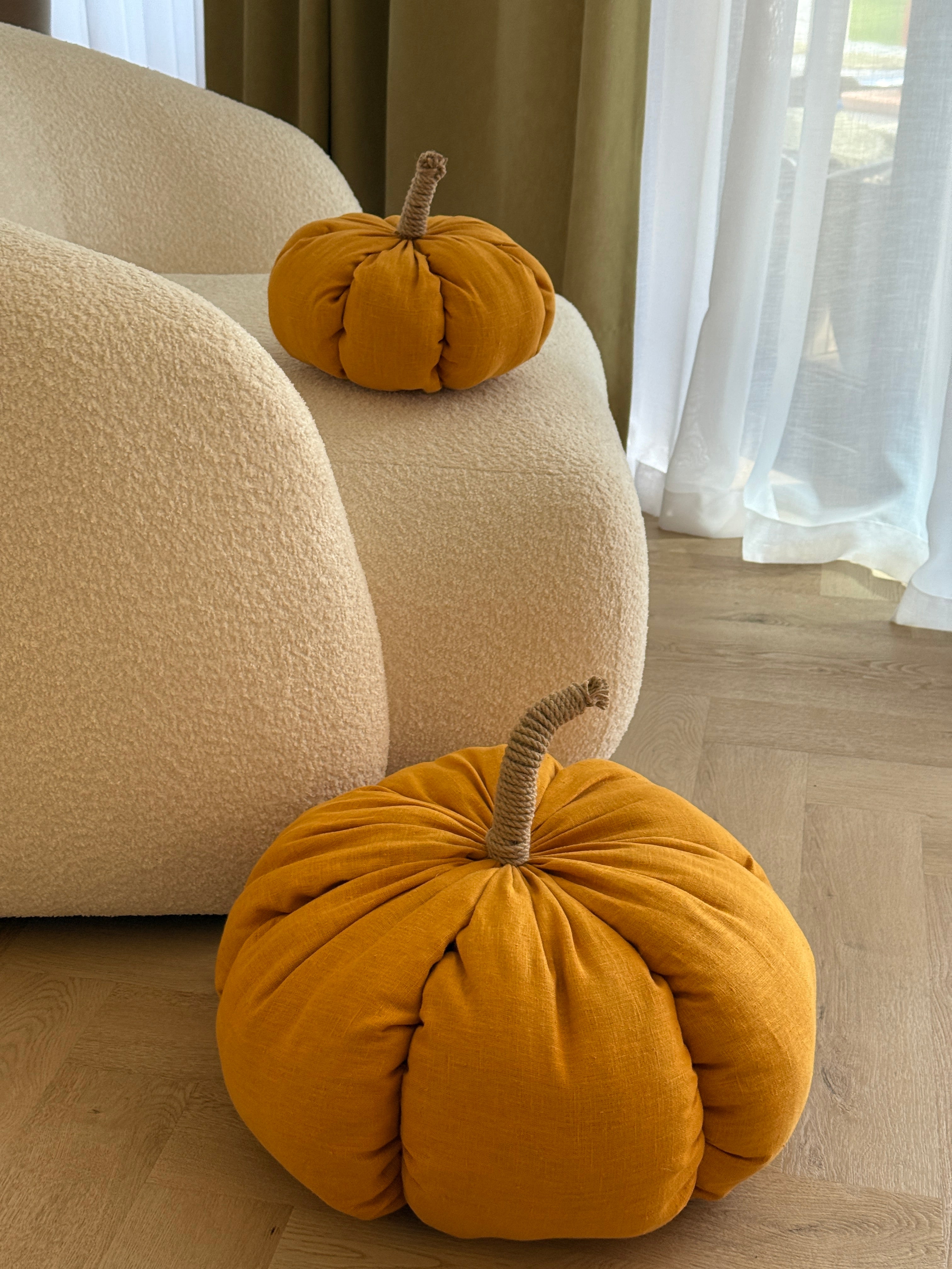 HEMP Linen Home Decor filled Natural Hemp Fiber - Hemp Textile Pumpkins - Naturally Cozy - Eco-Friendly Autumn Decor