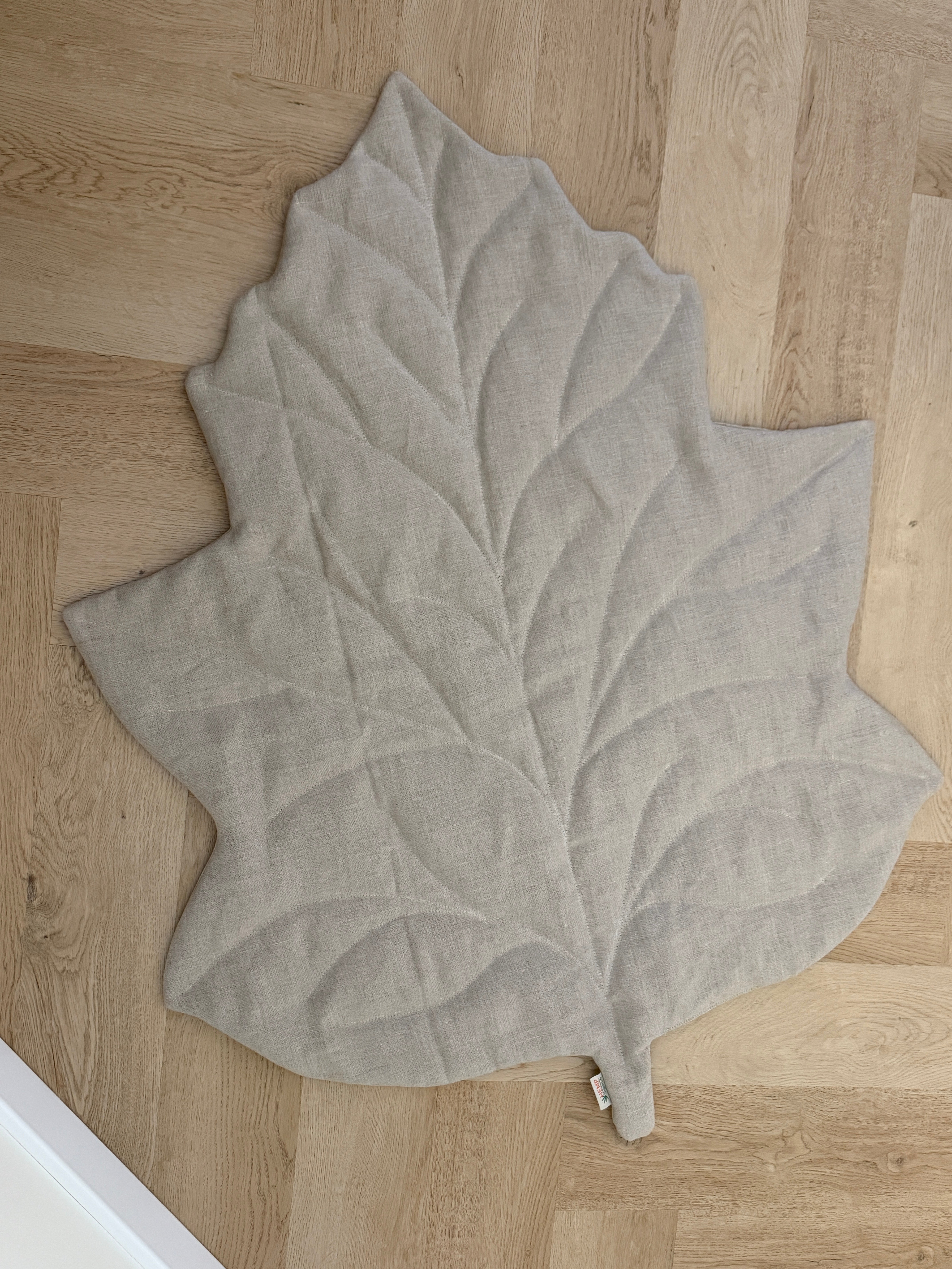 Leaf Hemp Linen Rug filled HEMP Fiber filler Linen fabric Custom size / Color Play Mat Carpet Activity Tummy time mat