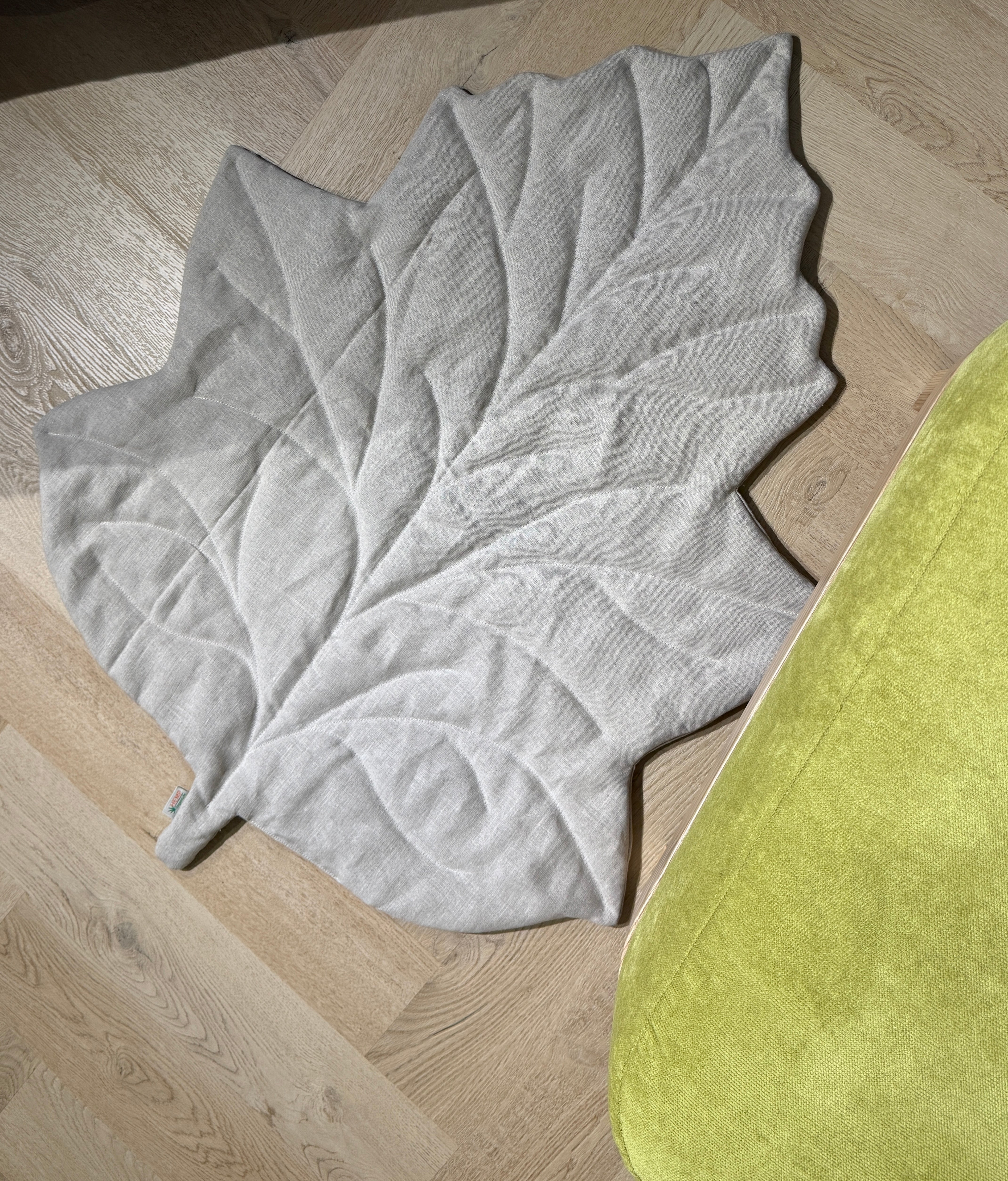 Leaf Hemp Linen Rug filled HEMP Fiber filler Linen fabric Custom size / Color Play Mat Carpet Activity Tummy time mat