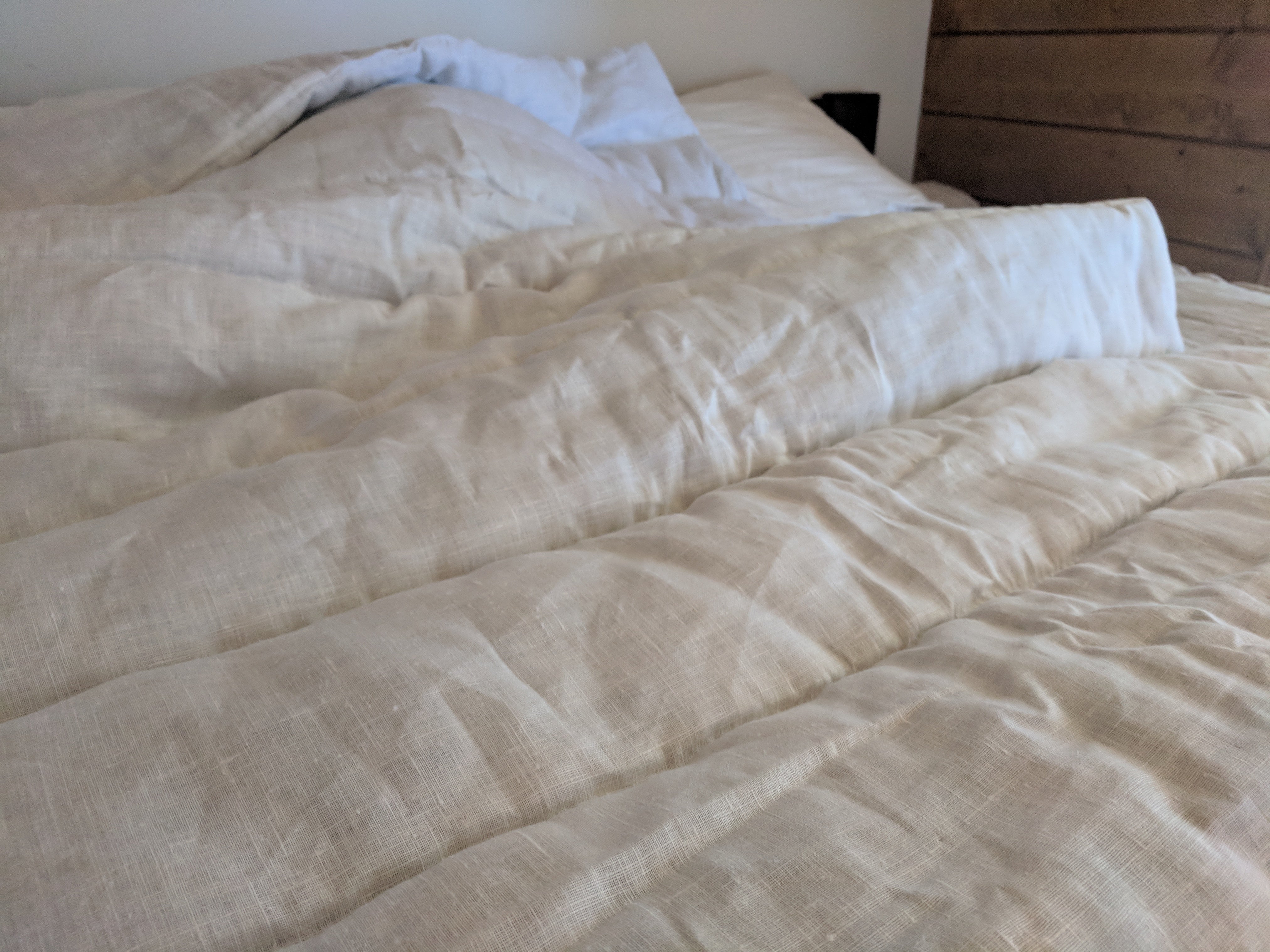 Hemp+Flax Baby 39" x 59" (100 x 150 cm) comforter blanket filled Organic HEMP FIBER in natural white linen fabric Crib blanket/Baby Bedding/Chemical Free