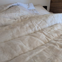 Hemp+Flax Baby 39" x 59" (100 x 150 cm) comforter blanket filled Organic HEMP FIBER in natural white linen fabric Crib blanket/Baby Bedding/Chemical Free