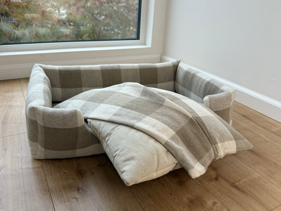 Organic HEMP pet bed in natural linen fabric filled organic HEMP Fiber - mat carpet - house for cats cots eco -friendly (Copy)