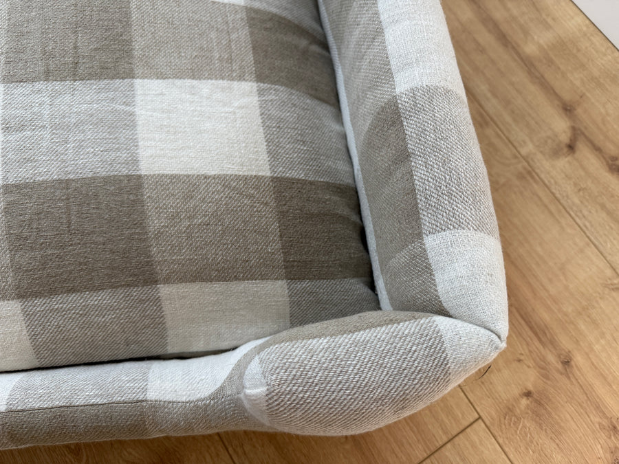 Natural Hemp Linen Pet Bed Filled Organic Hemp Fiber in thick Linen Natural Fabric Dog Floor cushion Pad Medium Large Dog cots eco friendly