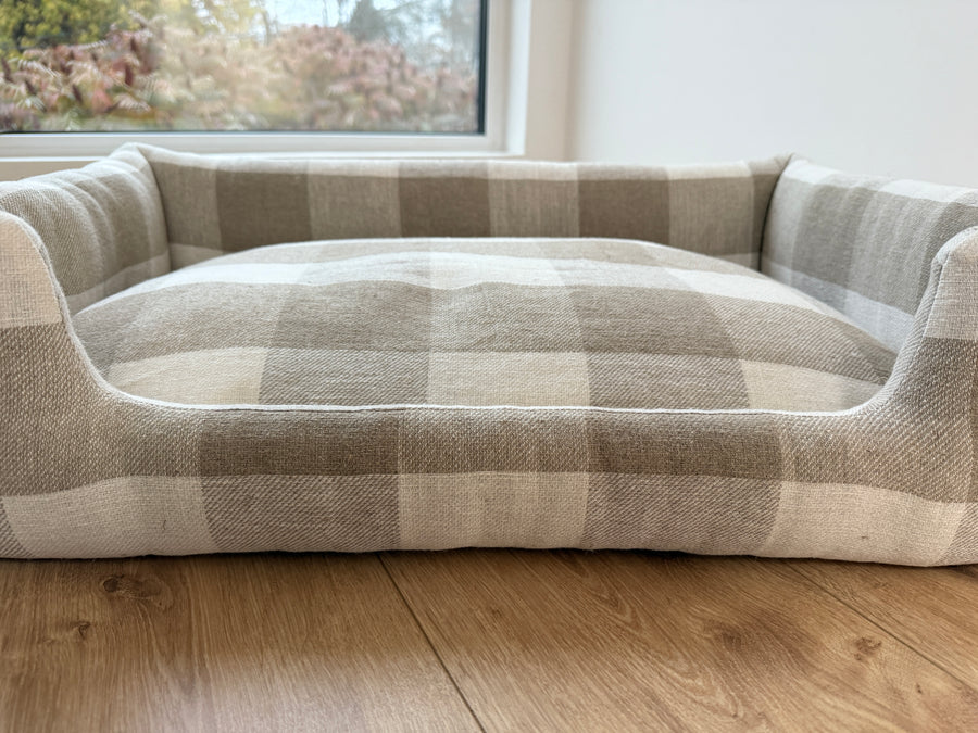 Natural Hemp Linen Pet Bed Filled Organic Hemp Fiber in thick Linen Natural Fabric Dog Floor cushion Pad Medium Large Dog cots eco friendly