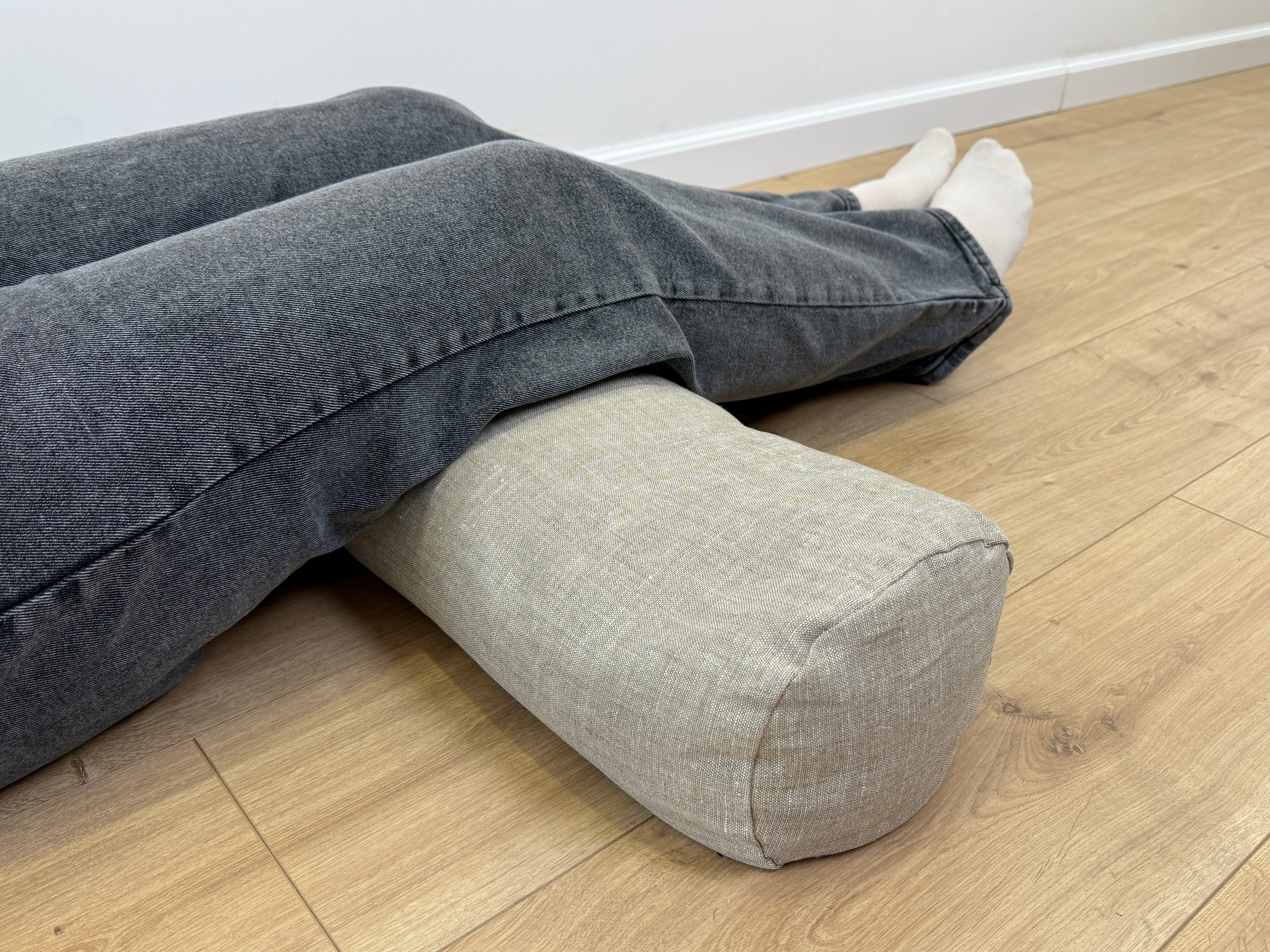 Hemp Linen Bolster filled organic Buckwheat hulls yoga pillow Meditation pillow natural non dyed Linen / Hemp fabric