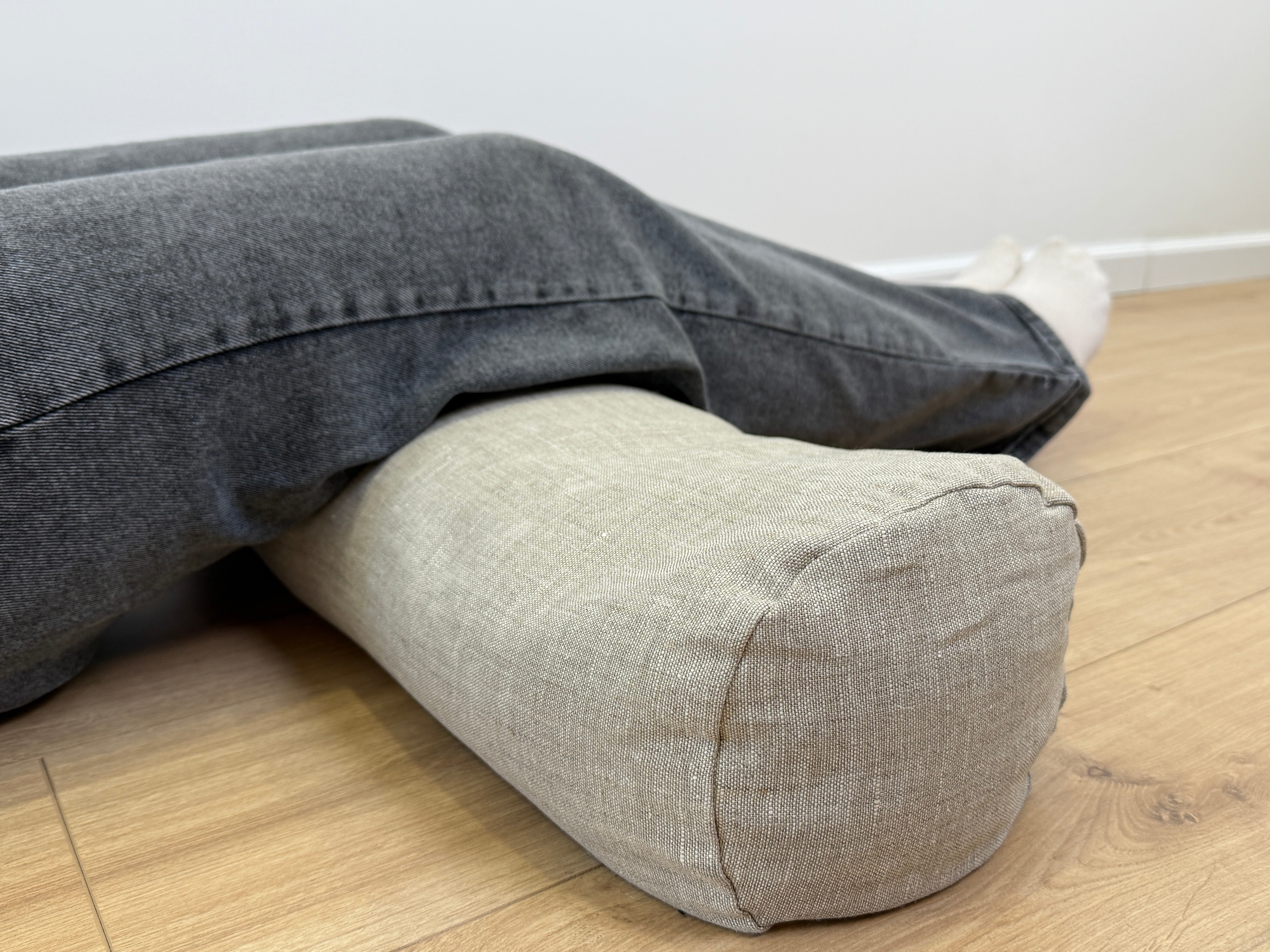 Hemp Linen Bolster filled organic Buckwheat hulls yoga pillow Meditation pillow natural non dyed Linen / Hemp fabric