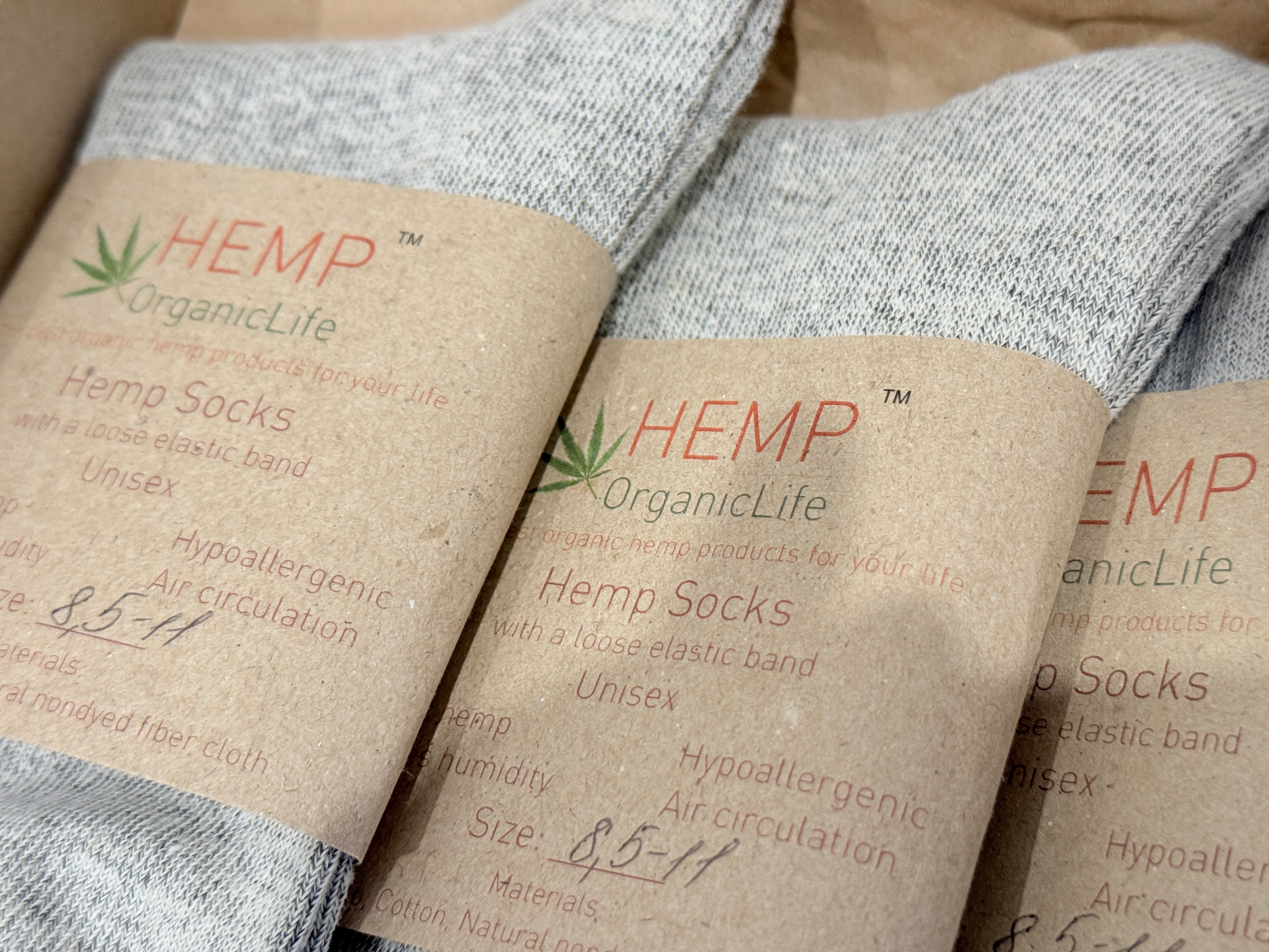 HEMP Socks set of 4 different pairs Unisex for men / women / Breathable Hemp Fiber