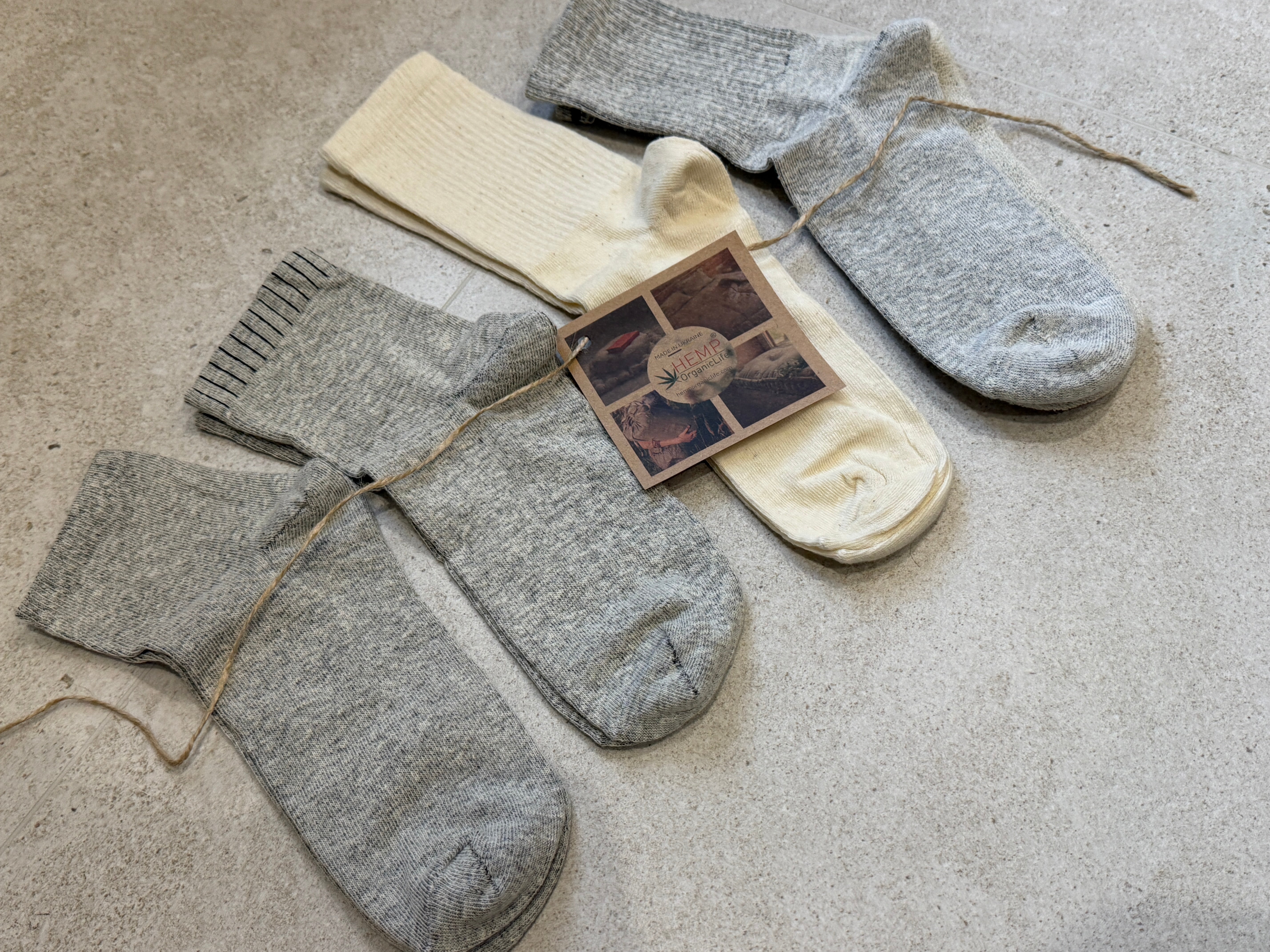 HEMP Socks set of 4 different pairs Unisex for men / women / Breathable Hemp Fiber
