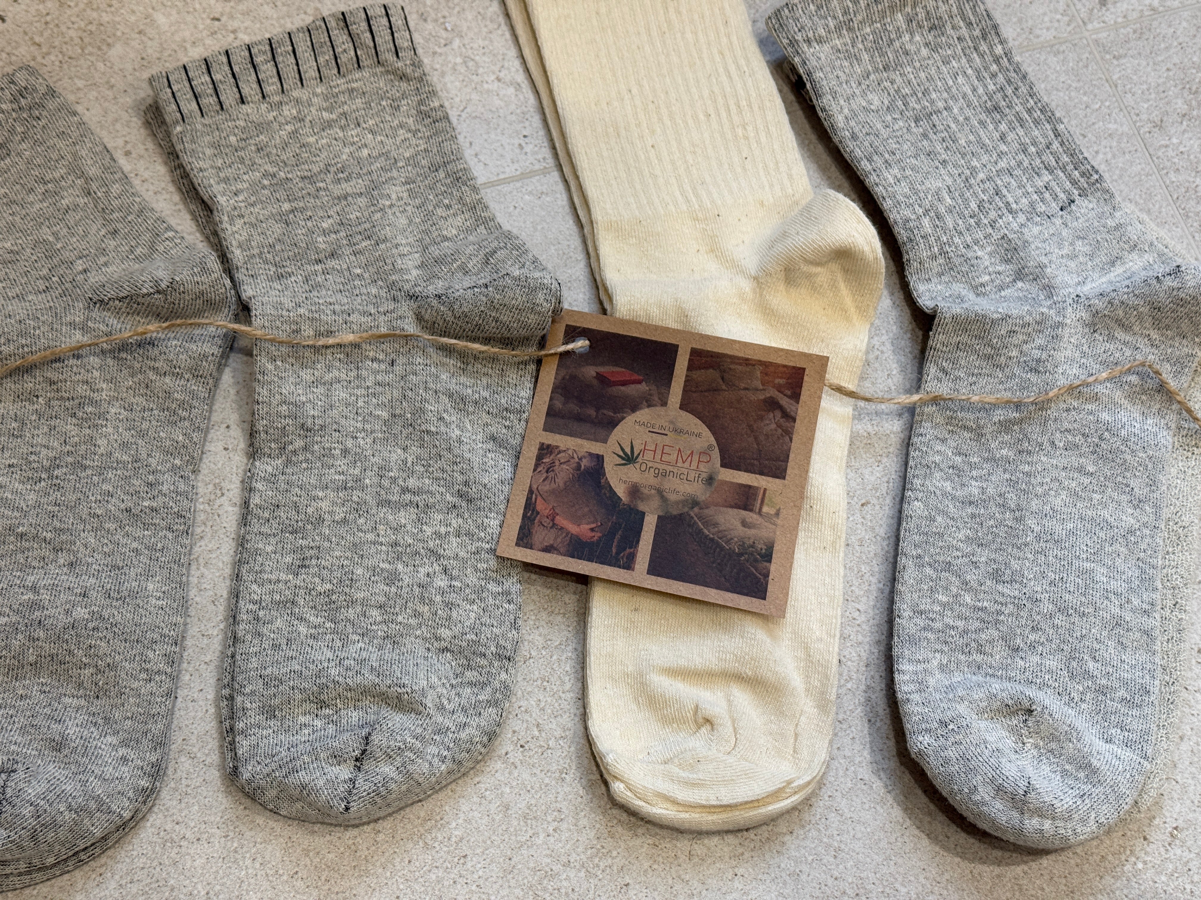 HEMP Socks set of 4 different pairs Unisex for men / women / Breathable Hemp Fiber
