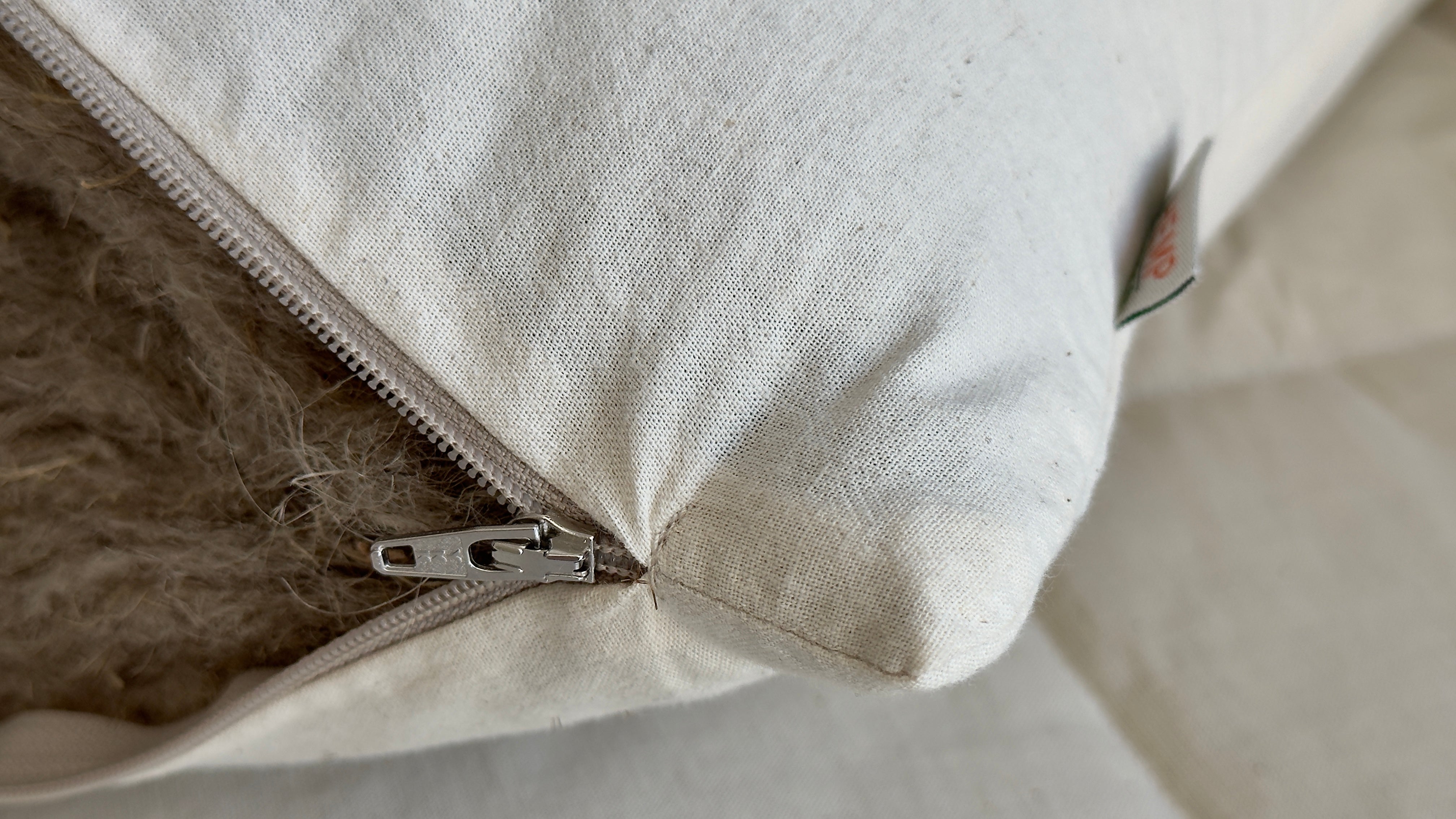 HEMP Pillow filled organic HEMP FIBER in natural Cotton fabric with regulation height