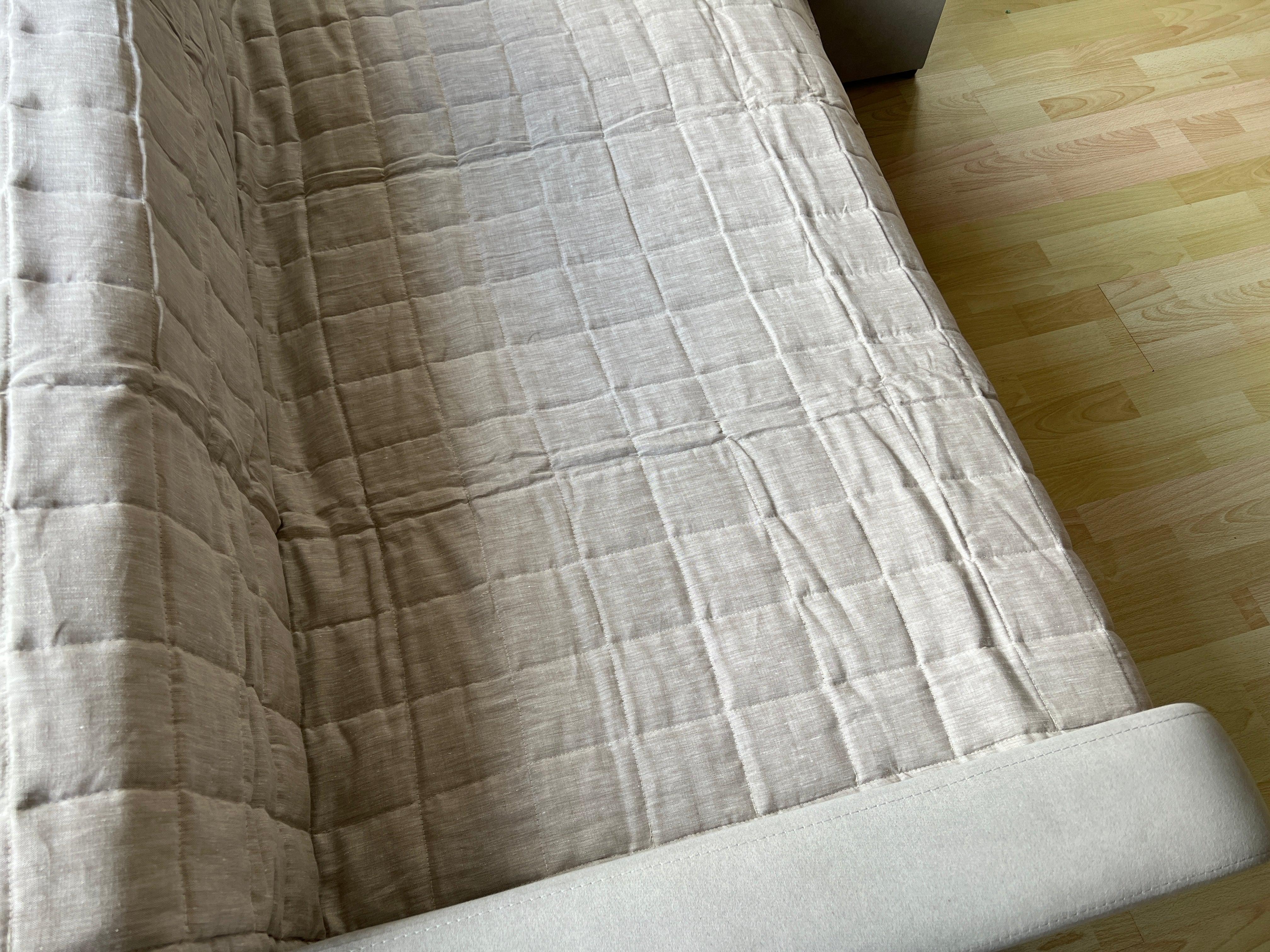 Linen Quilted Sofa Cover filled organic Hemp Fiber Protector Covers Machine Washable Furniture Protectors Couch Slipcovers Custom made sizes