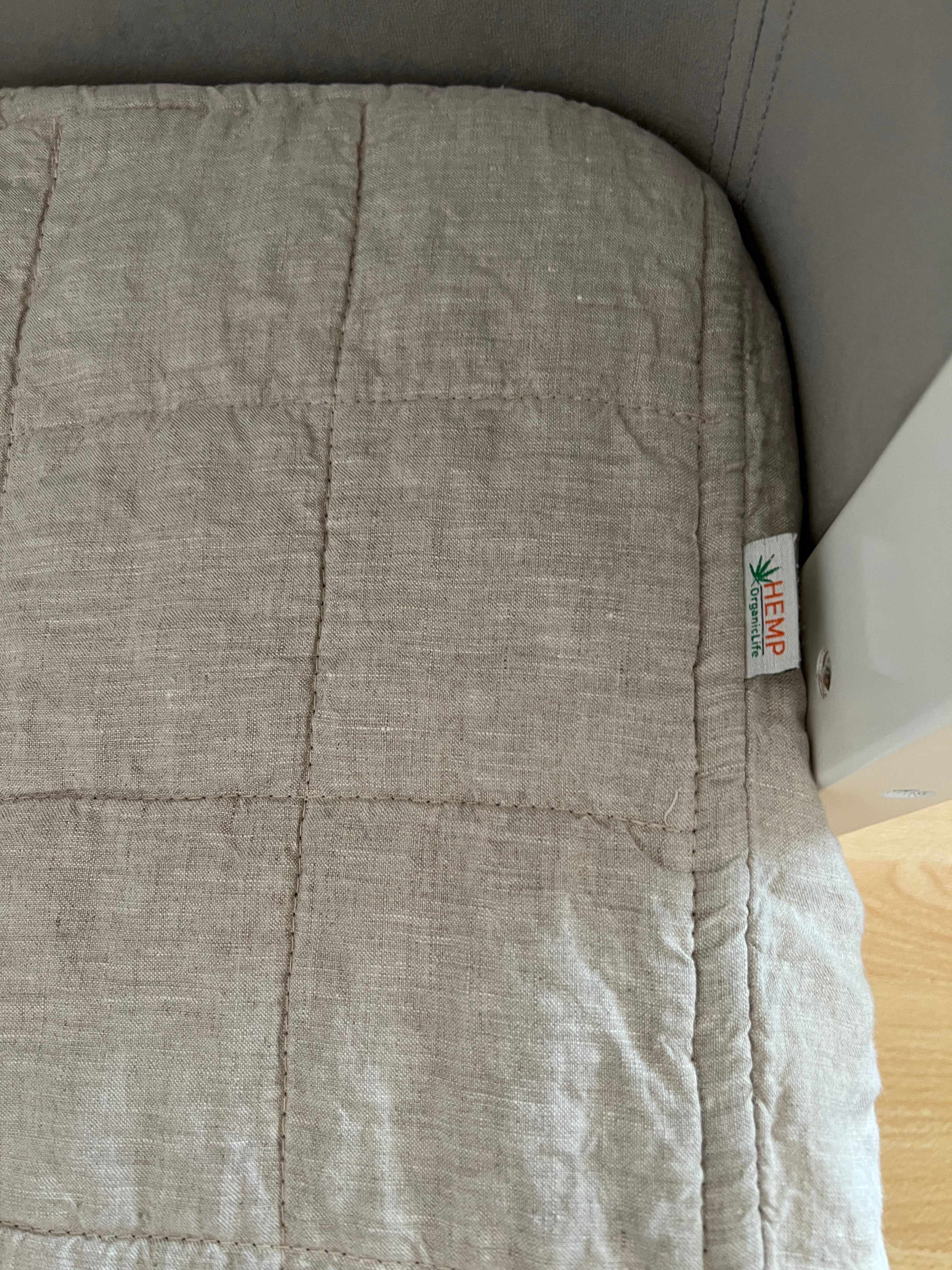Organic Hemp Mattress Pad in linen fabric as fitted sheet/ filled Hemp Fiber + 100% Flax cover/Queen Full, Twin, King size/Hypoallergenic