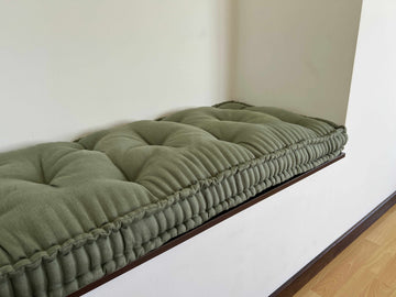 Large Floor Sofa, French Sofa, Custom Bench Cushion, Window Seat Cushion,  Floor Sofa and Backrest GREEN 