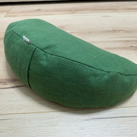 Linen Meditation Cresсent Cushion filled Buckwheat Hulls Yoga Crescent pillow