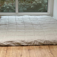 Organic Hemp 35"x80" (90x200cm) MattressPad cover in linen fabric as fitted sheet for a mattress depth of 8" (20 cm) /filled Hemp Fiber