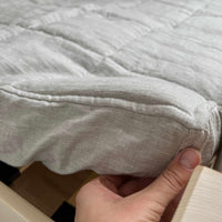 Organic Hemp 35"x80" (90x200cm) MattressPad cover in linen fabric as fitted sheet for a mattress depth of 8" (20 cm) /filled Hemp Fiber