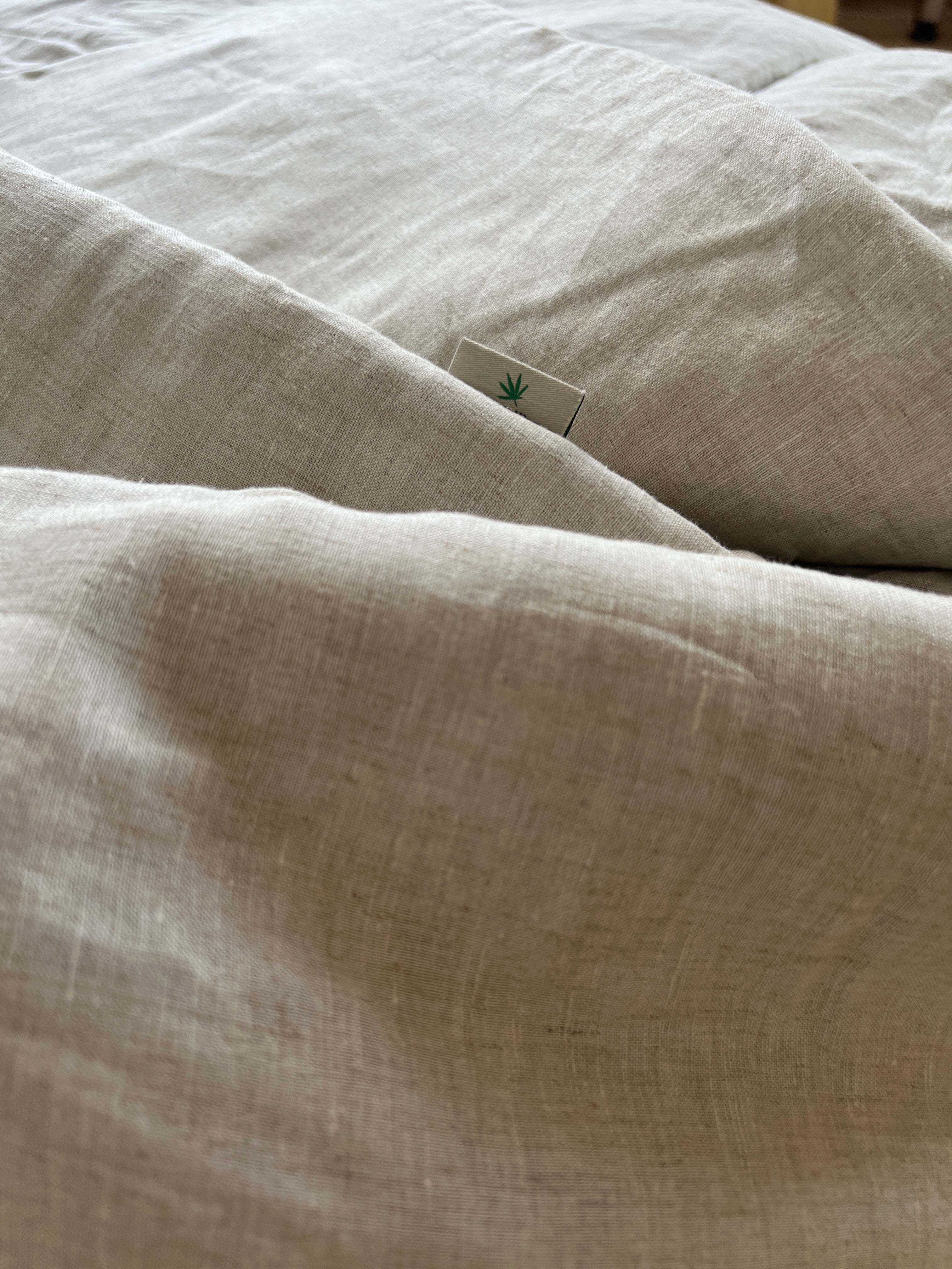 Natural Hemp Blanket 55" x 81" (140x206 cm) filler organic Hemp fiber in Hemp not dyed fabric Custom size