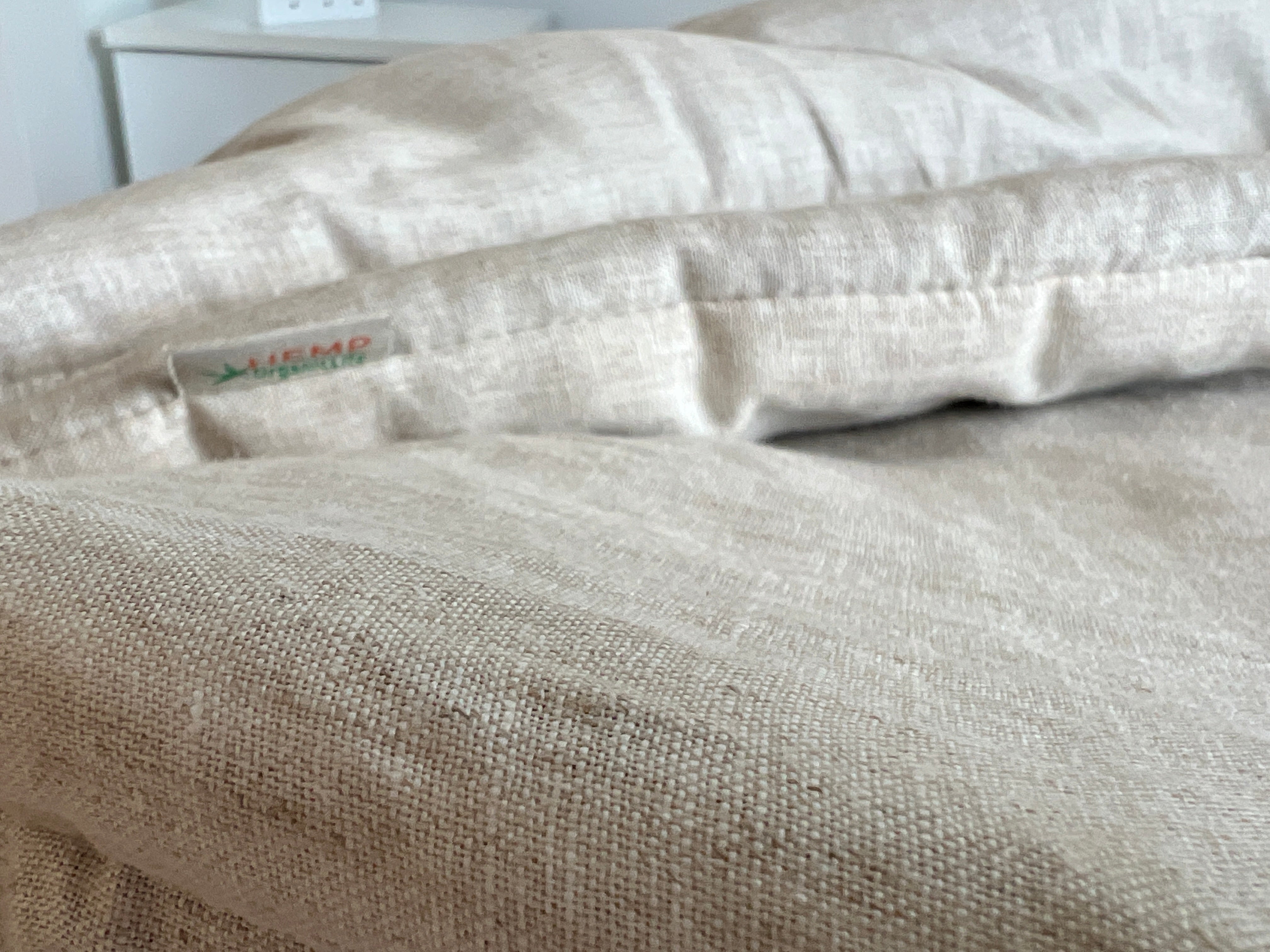 Natural Hemp Blanket 55" x 81" (140x206 cm) filler organic Hemp fiber in Hemp not dyed fabric Custom size
