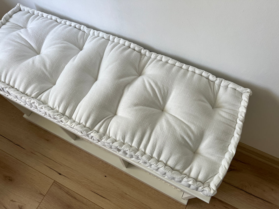 Handmade Custom Hand Tufted Mattress Cushion - Window Seat, Bench