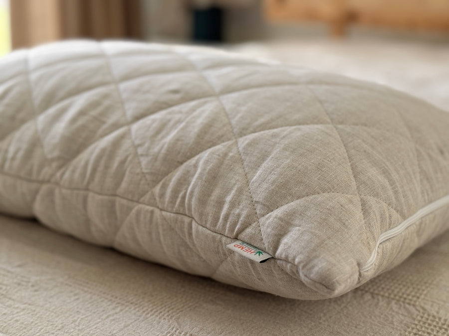 HEMP Pillow filled organic HEMP FIBER in Hemp fabric Hypoallergenic Bed Pillow Eco pillow