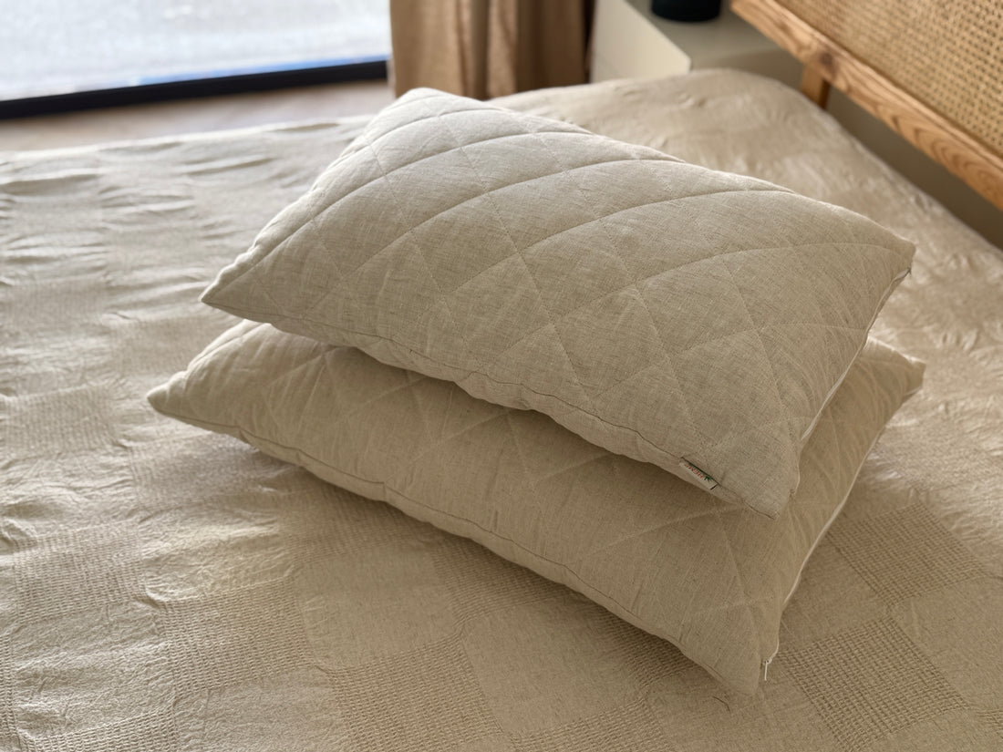 HEMP Pillow filled organic HEMP FIBER in Hemp fabric Hypoallergenic Bed Pillow Eco pillow