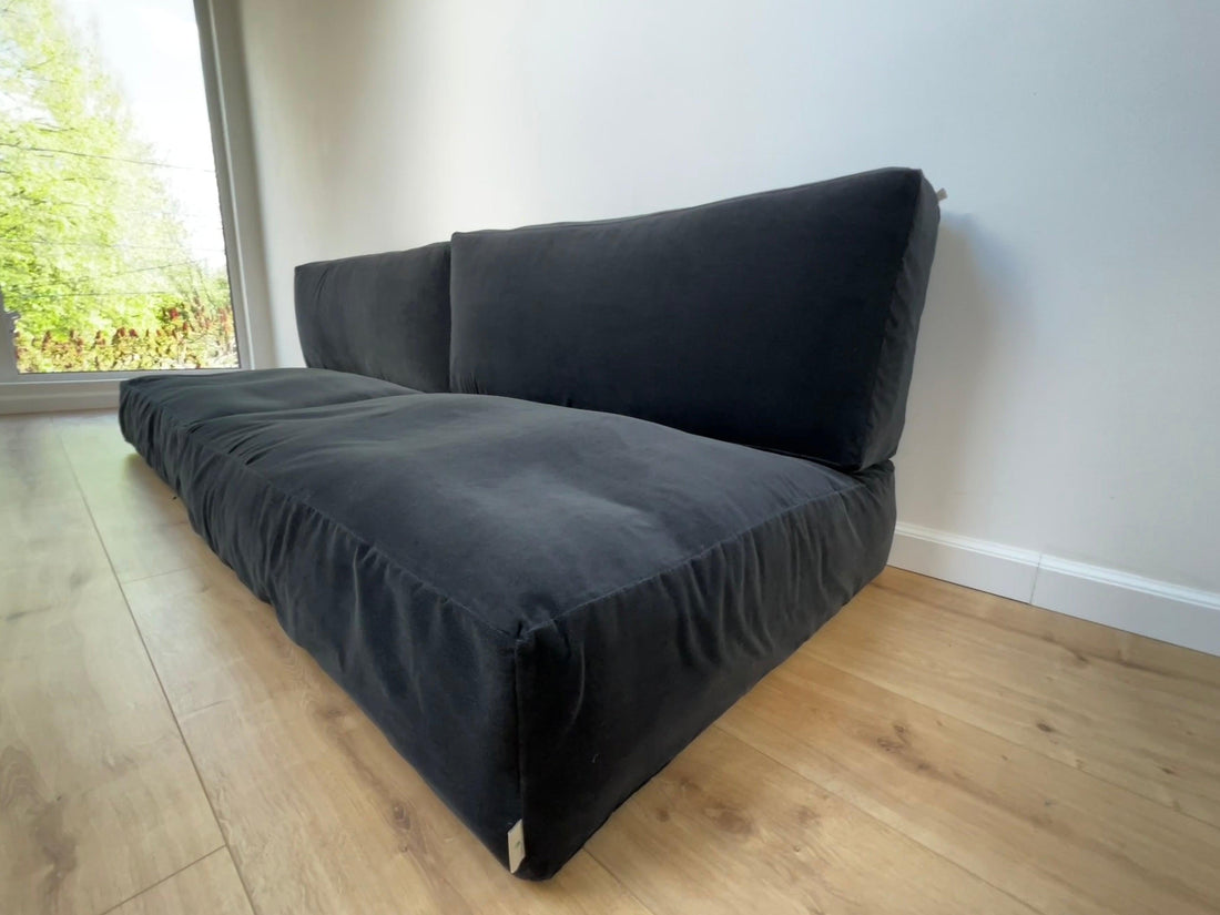 Unique Set of Hemp Floor Cushions with Removable Covers: two 40"x31"x7.8" (100x80x20cm) plus two back cushions of 31"x16"x7.8" (80x40x20cm)